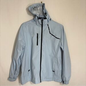 Giisam Women’s‎ Waterproof Windproof Detachable Hood Lightweight Jacket Blue L